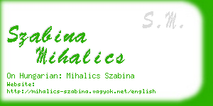 szabina mihalics business card